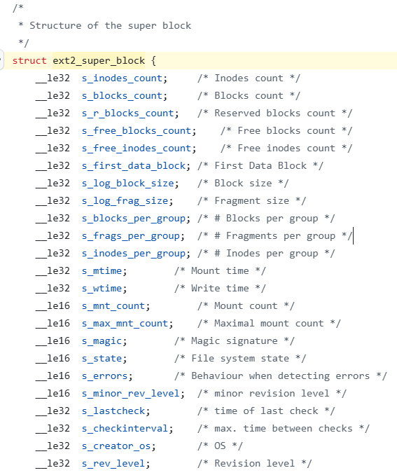 linux的super_block定义